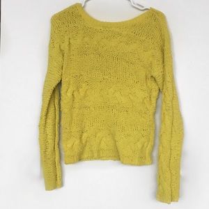 BAR III Yellow Knit Crew Neck Sweater – Size Small